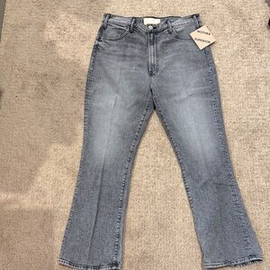 Gray Mother Cropped Jeans